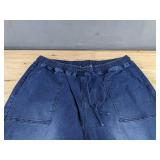 Women's Denim Jeans with Drawstring Elastic Waist - Size XL - Brand New