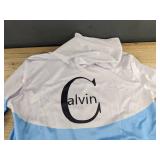 Calvin Jogging Set Zip-Up Hoodie & Pants - Blue & White - Men's Size Small - Brand New