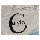 Calvin Jogging Set Zip-Up Hoodie & Pants - Blue & White - Men's Size Small - Brand New