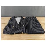 Jacket & Pants Set - Black & White Pinstripe Women's Size Medium - Brand New