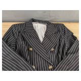 Jacket & Pants Set - Black & White Pinstripe Women's Size Medium - Brand New