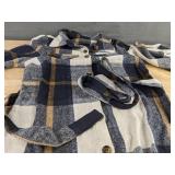 Shacket Plaid Flannel - Women's Size Small - Blue, Brown & White - Brand New