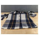 Shacket Plaid Flannel - Women's Size Small - Blue, Brown & White - Brand New