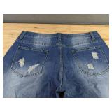 KYGABAK Patchwork Denim Jeans with Heart Patches - Women's Size Large - Brand New