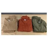 3-Pack Ribbed Knit Baby Outfit 2-Piece Sets - Size 18-24M - Green, Rust, Tan - Brand New