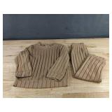 3-Pack Ribbed Knit Baby Outfit 2-Piece Sets - Size 18-24M - Green, Rust, Tan - Brand New