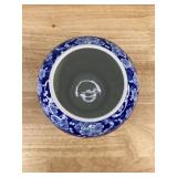 Blue & White Floral Porcelain 7.5" Jar with Lid - New