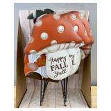 12 Piece Harvest Picks Gnome Decor Set with Display - Brand New