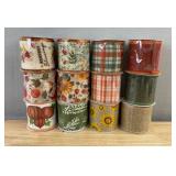 12 Perfect Harvest Decorative Ribbon Spools 2.5 in x 9 ft - Brand New