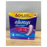 108 Always Discreet Pads - Moderate Absorbency 4 - Brand New