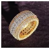 Beautiful Gold-Tone Statement Ring Size 8 - Brand New