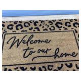 True Living Coir Doormat - Leopard Print - Welcome to our Home - 18" x 30" - Brand New