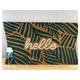 True Living Coir Doormat - Hello - 18" x 30" - Brand New