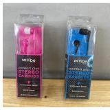 2 Vibe Sound Comfort Plus Stereo Earbuds - Brand New
