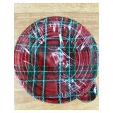 12 Plastic Bowls with holiday plaid lids - Brand New