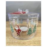 6 Holiday Style Stackable Containers - Designs Santa Claus & Nutcracker - Brand New