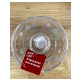 6 Holiday Style Stackable Containers - Designs Santa Claus & Nutcracker - Brand New