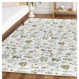Artoid Mode Wild Floral Antique Herbs Area Rug 5 x 7 ft - Brand New *A