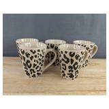 5 Leopard Print 11.3 Oz Mugs - Brand New