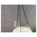 4 White Round Hanging Planters and Cute Sink Faucet Planter - Brand New