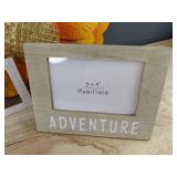 Home Decor: Wicker Basket, 2 Hanging Sunflowers, Round Tray, Photo Frame & 3 Wooden Signs - Brand New