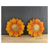 Home Decor: Wicker Basket, 2 Hanging Sunflowers, Round Tray, Photo Frame & 3 Wooden Signs - Brand New