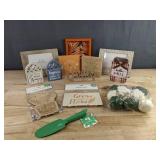 Wooden Decor: Frames & Wind Chimes, Pumpkin Garland & Garden Tool - Brand New