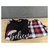 Women's Pajama Set: Believe Long Sleeve Top & Elastic Waist Pants Size XL - Brand New