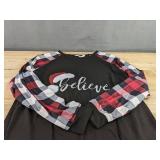 Women's Pajama Set: Believe Long Sleeve Top & Elastic Waist Pants Size XL - Brand New