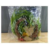 Wreath, 50 White Roses, & 18' Blue Bow - Brand New