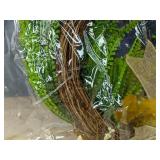 Wreath, 50 White Roses, & 18' Blue Bow - Brand New
