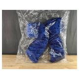 Wreath, 50 White Roses, & 18' Blue Bow - Brand New