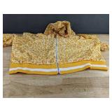 Yellow Jogging Set Zip-Up Hoodie & Elastic Waist Bell-Bottom Pants Women's Size Large - Brand New *A