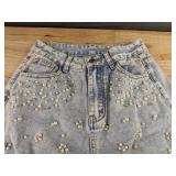 Women's Denim Jeans With Beading - Size Small - Brand New