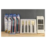 4 Threshold Cheese Knives & 5 Sets of Chopsticks & 18 Silicone Straws - Brand New *A