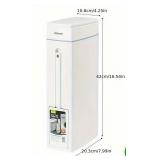 FEIDASH 3930 Slim Corner Trash Can With Toilet Brush Holder & Plastic Lid - Brand New