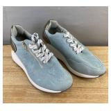 Women's Sneakers Size 8, Light Blue & Silver - Brand New