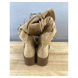 Women's Suede Lace-Up Boots - Light Brown - Size 7 - Brand New