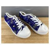 Star Print Lace-Up Fleece-Lined Sneakers - Women