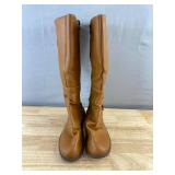 Brown Dress Boots - Side Zip & Buckle Women's Size 8 - Brand New