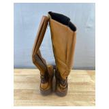 Brown Dress Boots - Side Zip & Buckle Women's Size 8 - Brand New