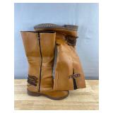Brown Dress Boots - Side Zip & Buckle Women's Size 8 - Brand New