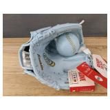 Franklin Light Blue Tee-Ball Glove & Rubber Ball, 9 in Right-Hand Throw - Brand New