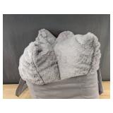 Members Mark Faux Fur Decorative Gray Pillows 22" x 22", Set of 2 - Brand New