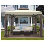 Outdoor Patio Modern Gazebo Tent with Mosquito Net Sidewalls $499 Retail - Brand New