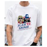 Ric Flair & Randy Macho Man Savage 1992 Presidential Woooo Yeah! WWF Wrestling T-Shirt, Men