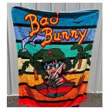 Bad Bunny Nightmare on Elm Street Freddy Krueger Blanket Throw, 41' x 52' - Brand New