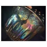 Carnival glass Punchbowl, and cups set