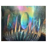 Carnival glass Punchbowl, and cups set