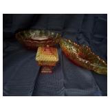 Lot of 3 amberina glasses